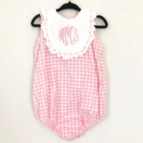 Classic Whimsy Gingham Bubble Monogrammed mMf- Size 2T