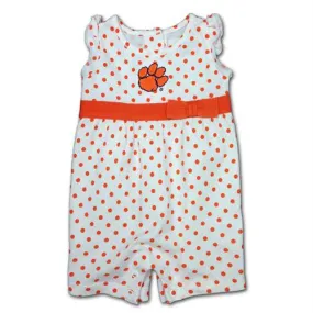 Clemson Pretty Polka Dot Romper (Only 6M Left)