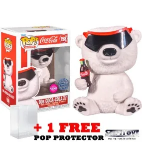 Coca Cola - 90's Coca-Cola Polar Bear Flocked #158 Pop Vinyl Funko Exclusive