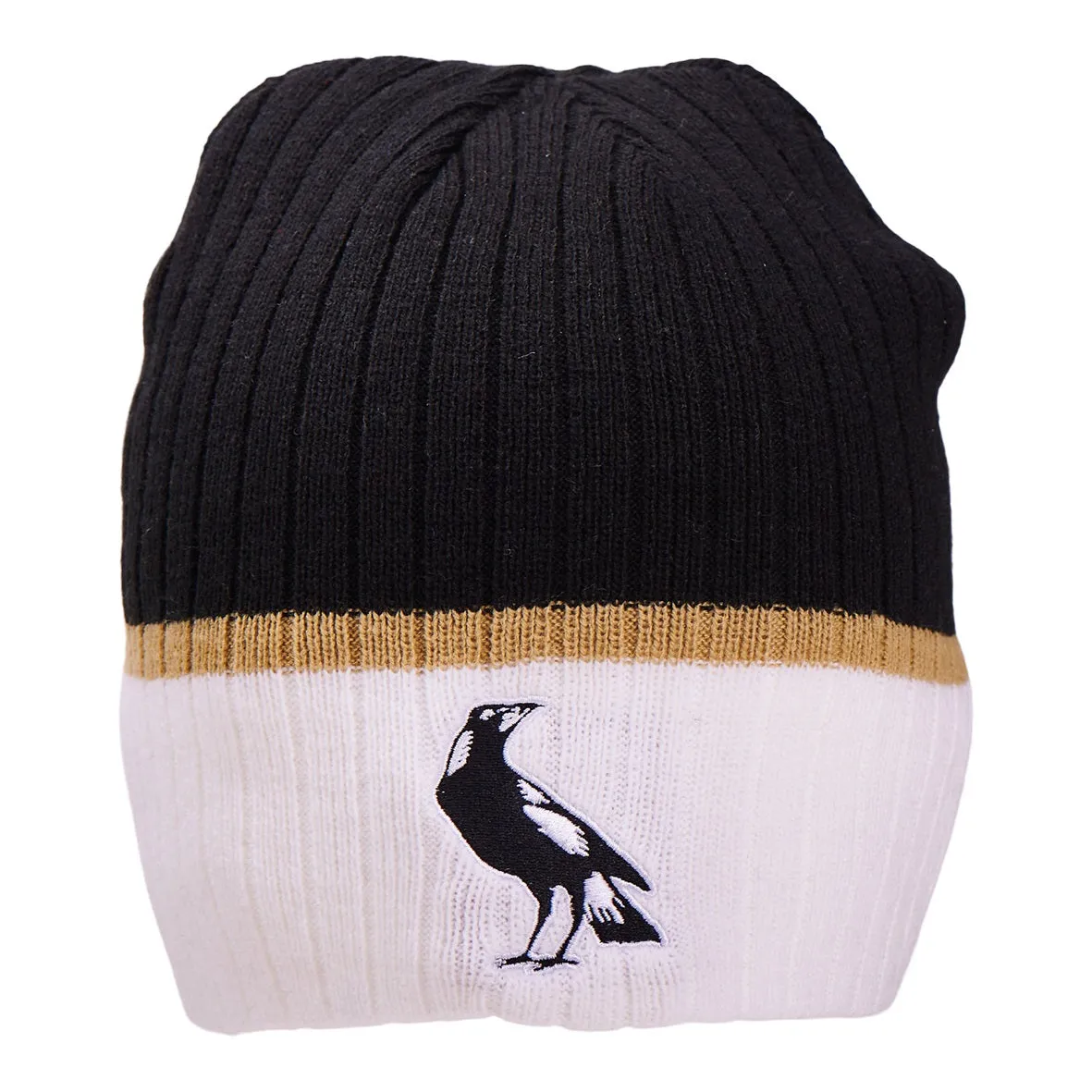 Collingwood Magpies Mens Adults Boundary Rib Beanie