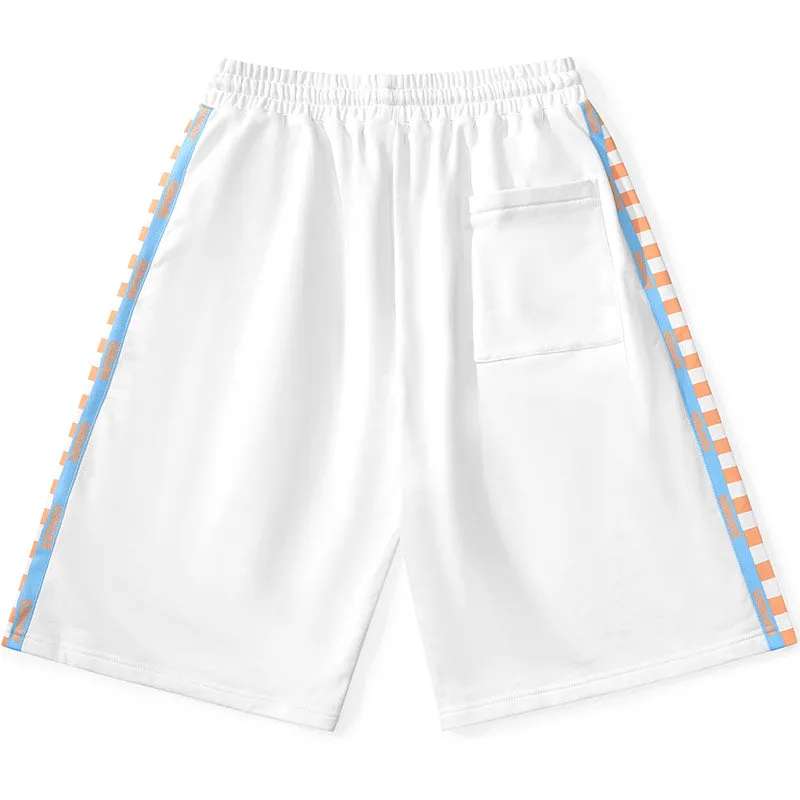 Color Block Checkerboard Print Casual Sporty Shorts