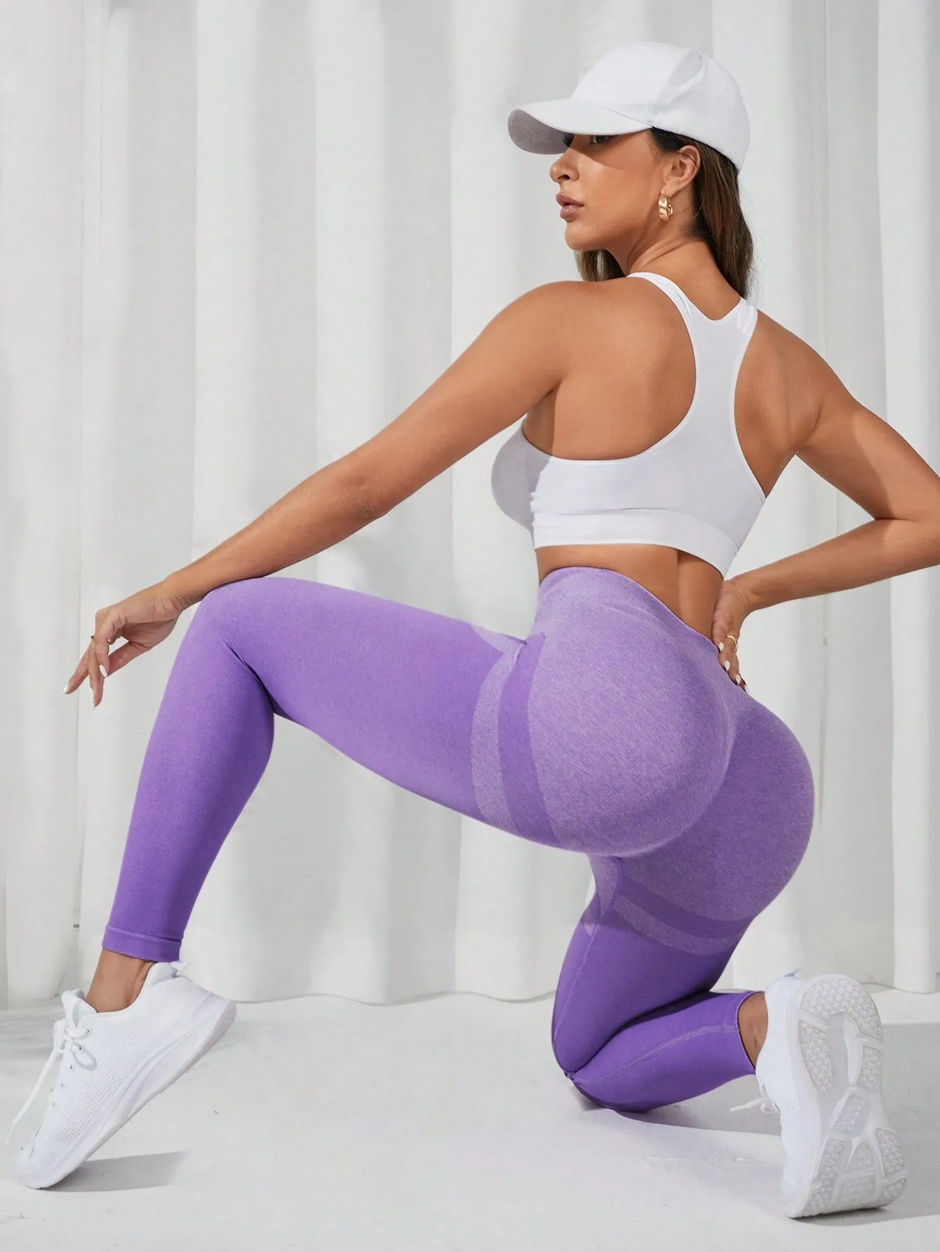 Colorblock Wide Waistband Sports Leggings