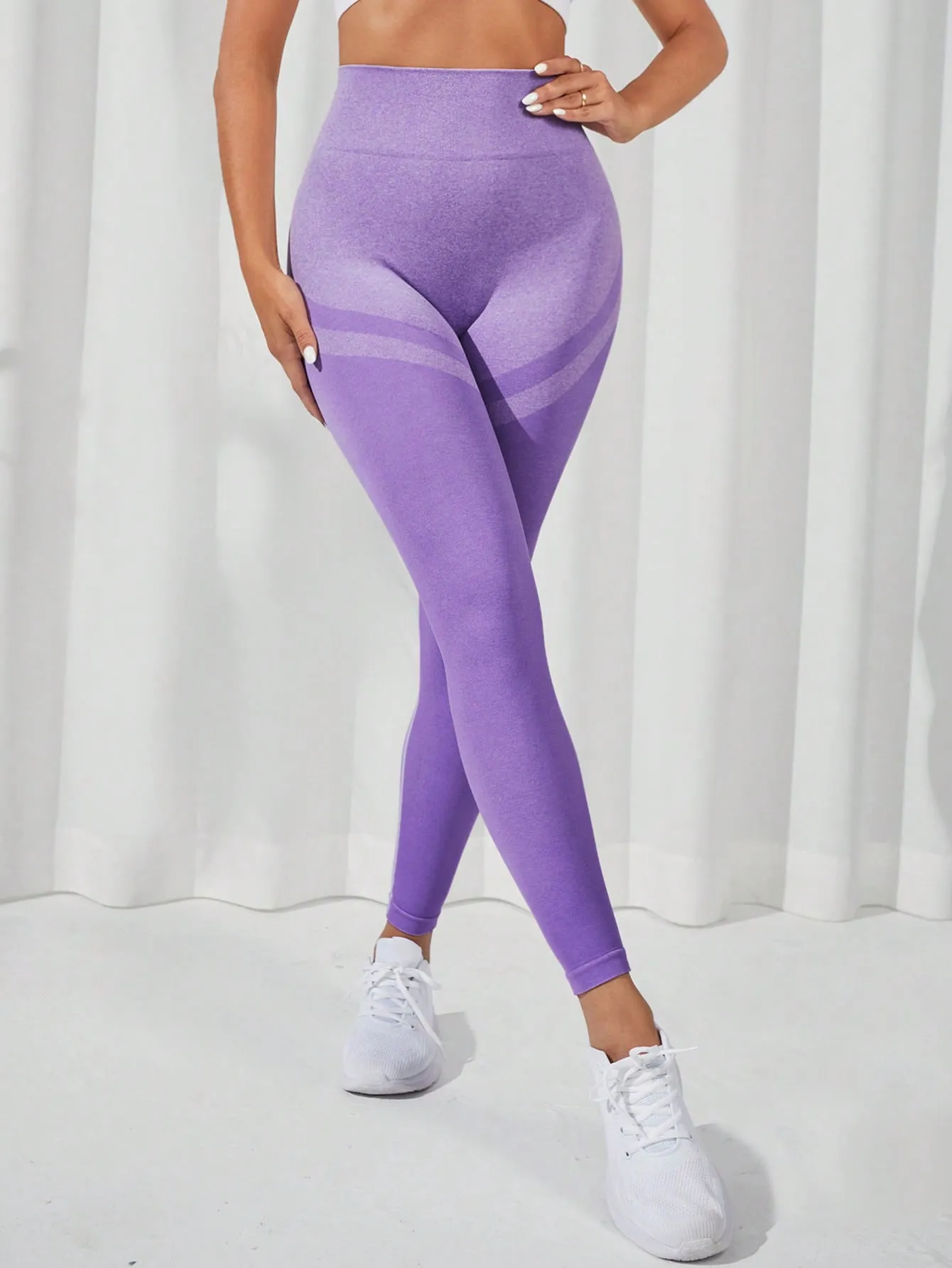 Colorblock Wide Waistband Sports Leggings