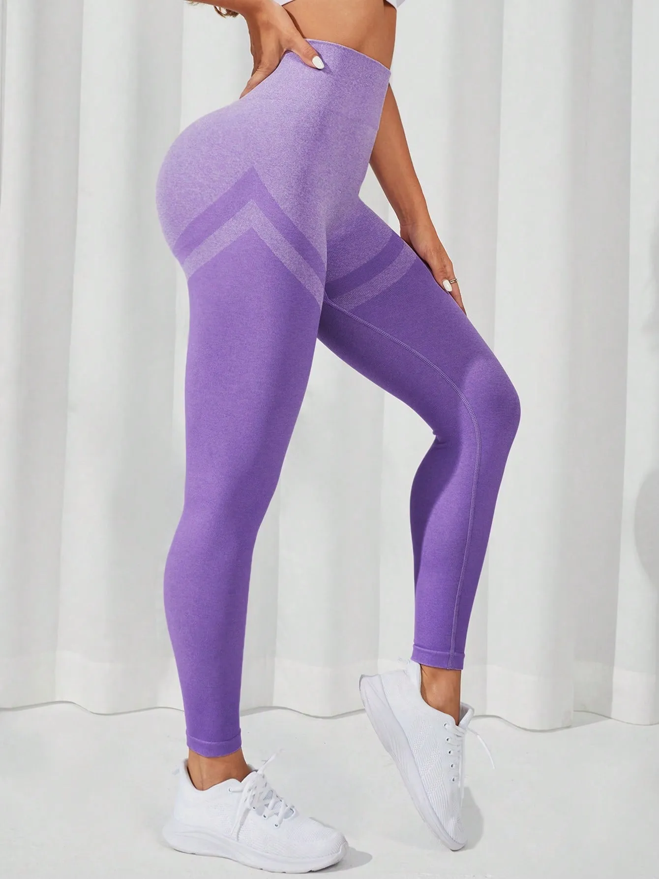 Colorblock Wide Waistband Sports Leggings