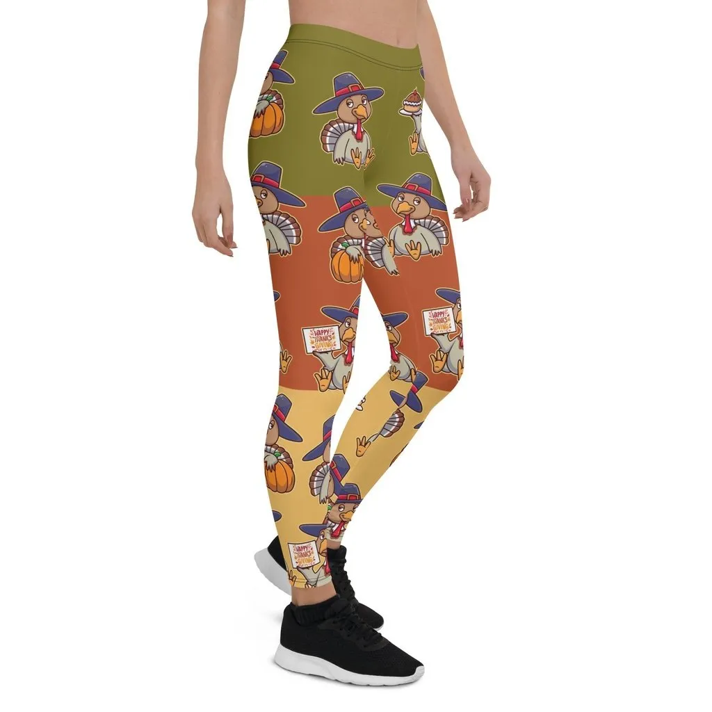 Colorful Turkey Print Leggings