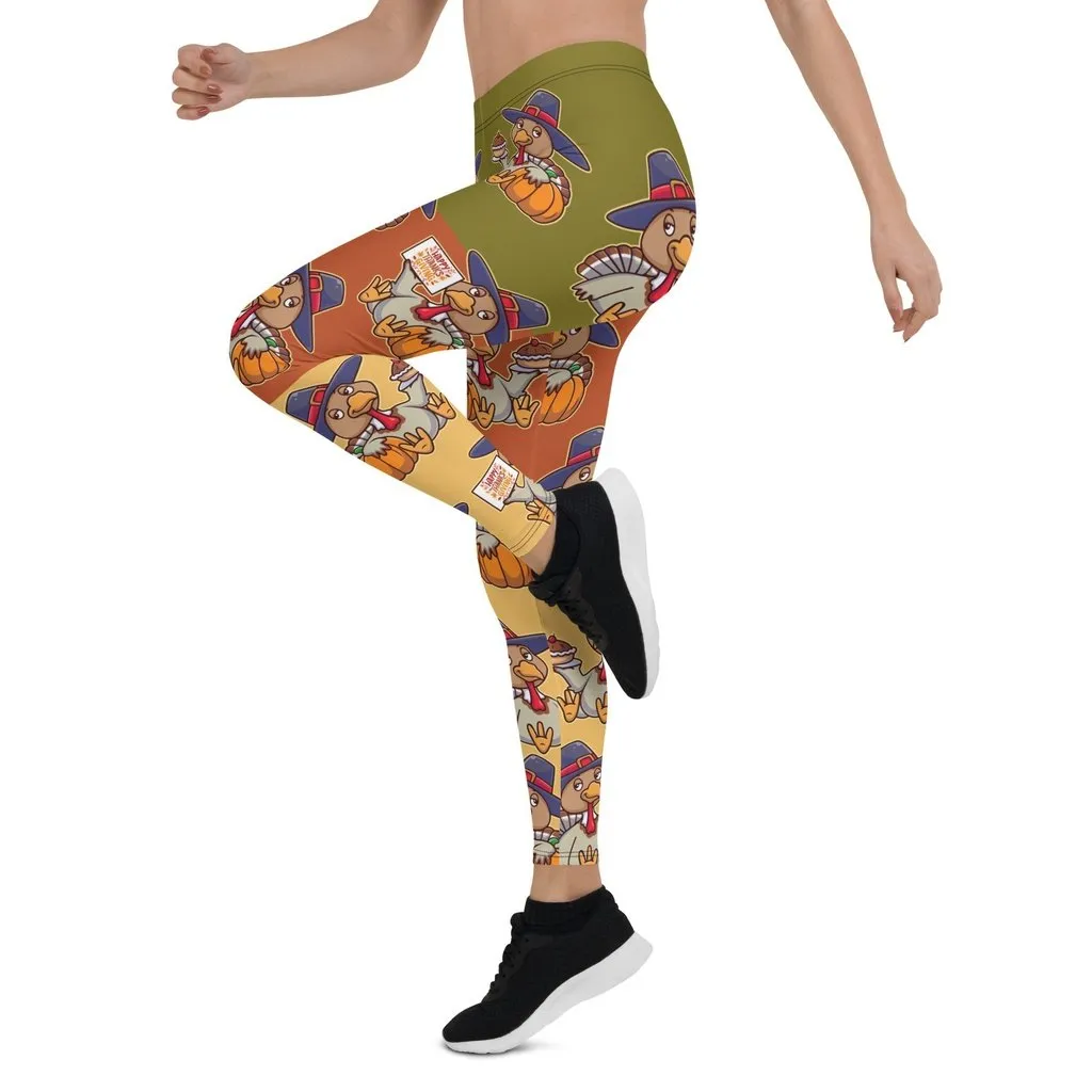 Colorful Turkey Print Leggings