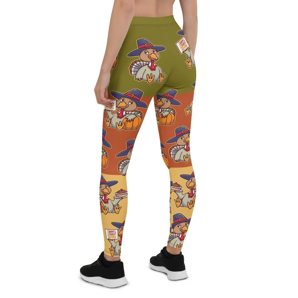 Colorful Turkey Print Leggings