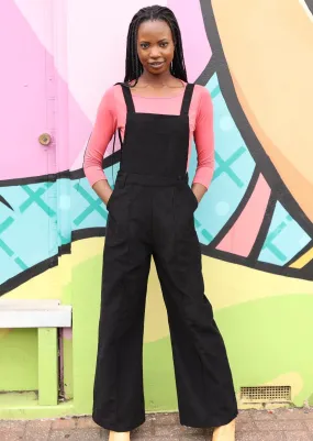 Corduroy Overalls Black