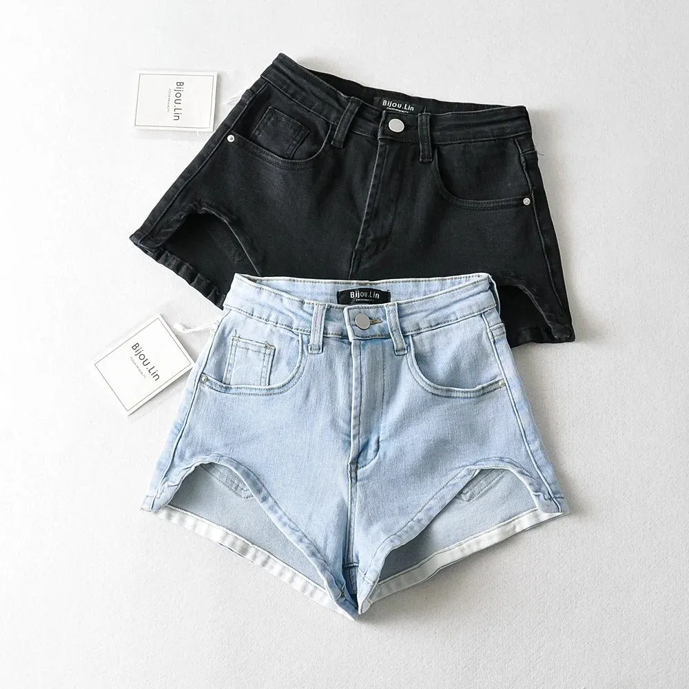 Cowboy Summer High Waist Slim Fit Design Denim Women's Slimming Pants Trendy Shorts