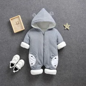 Cozy Bunny Eared Fleece Toddler Romper for Autumn & Winter Snuggles