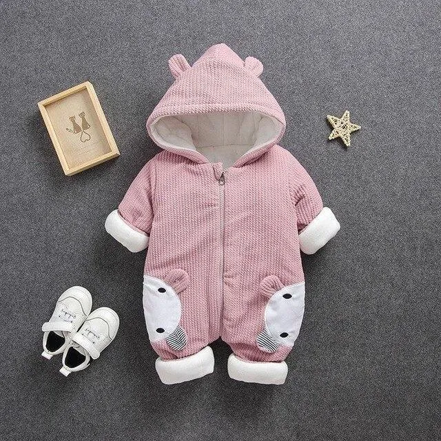 Cozy Bunny Eared Fleece Toddler Romper for Autumn & Winter Snuggles