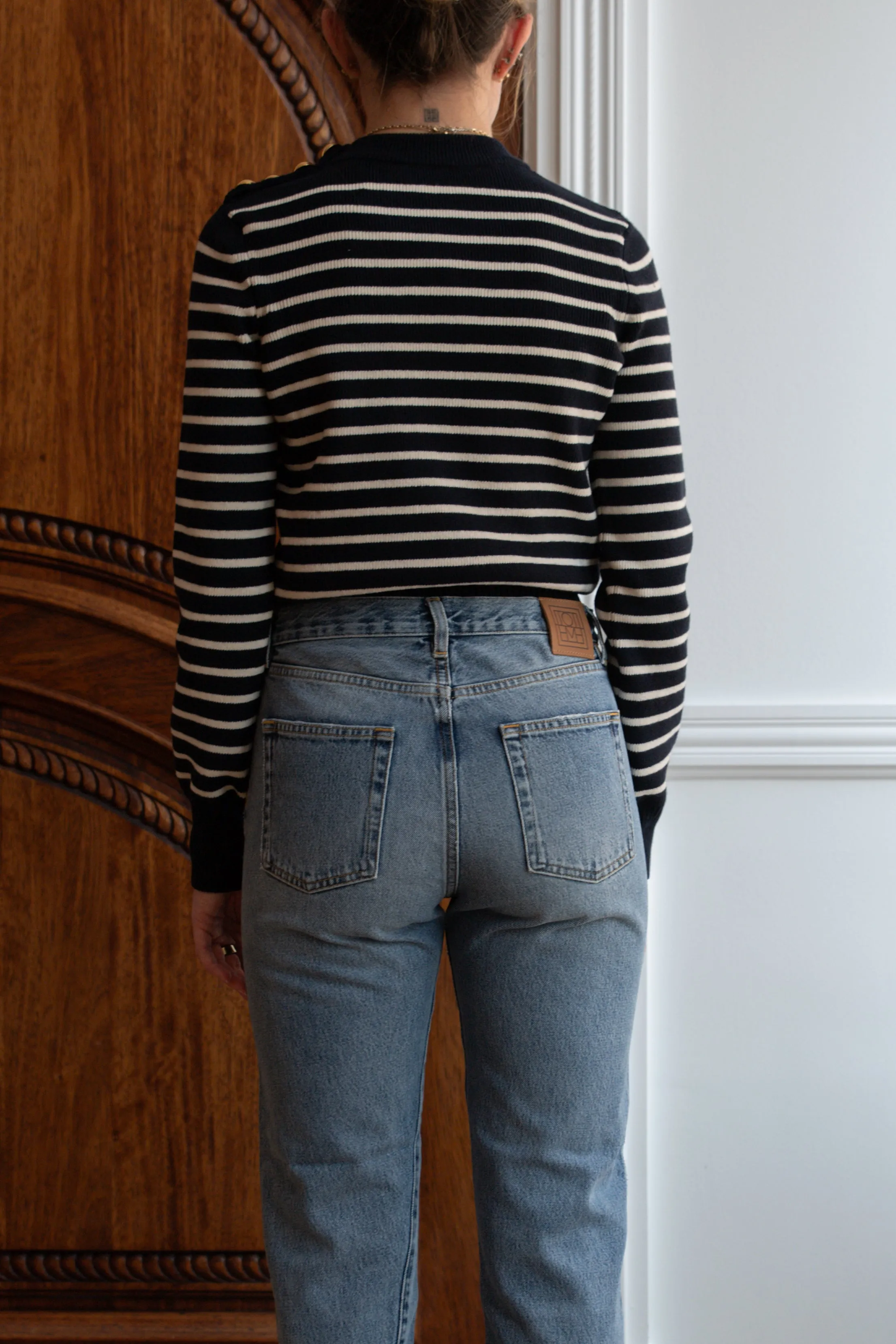 Cropped Twisted Seam Denim