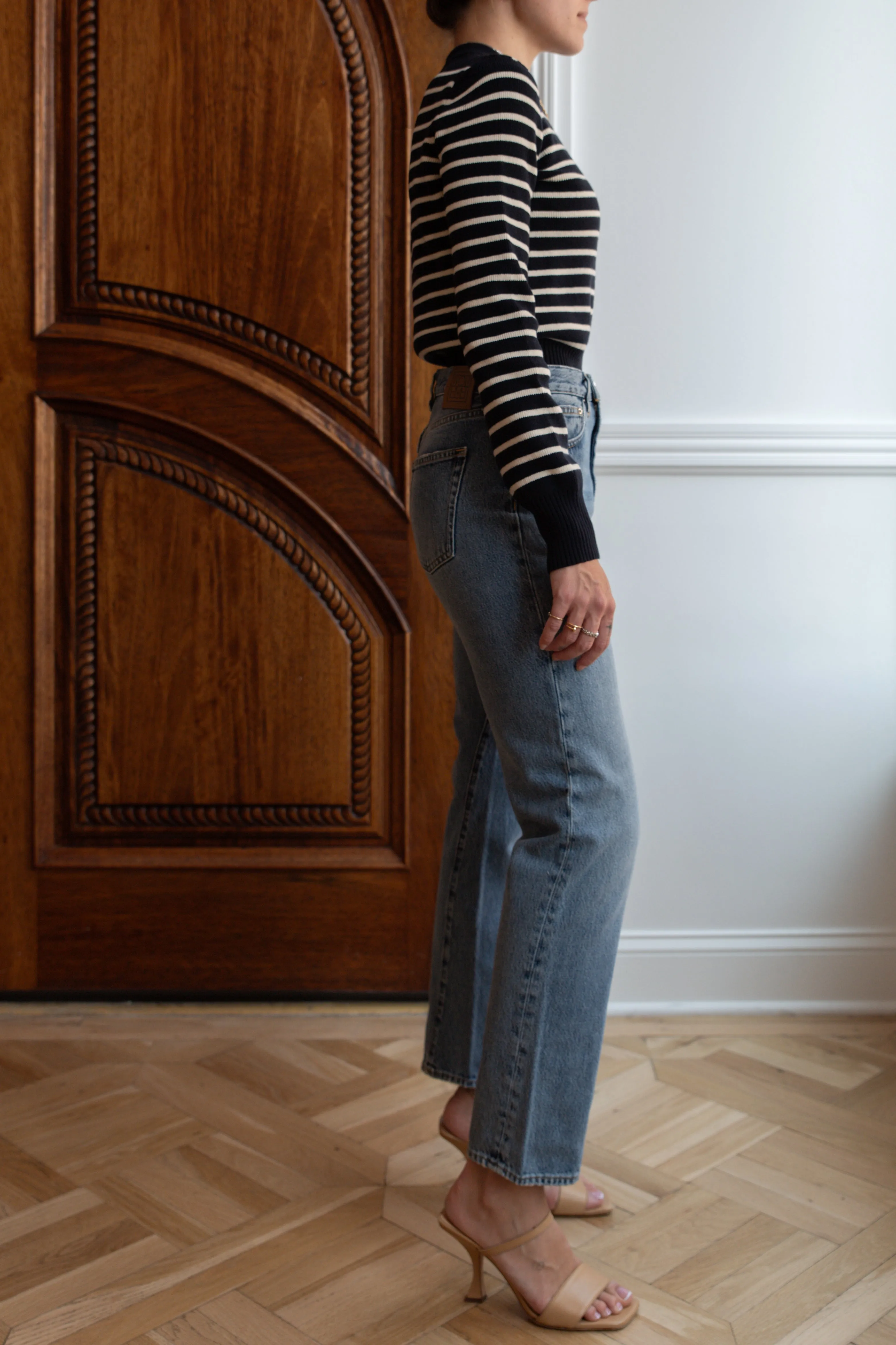 Cropped Twisted Seam Denim