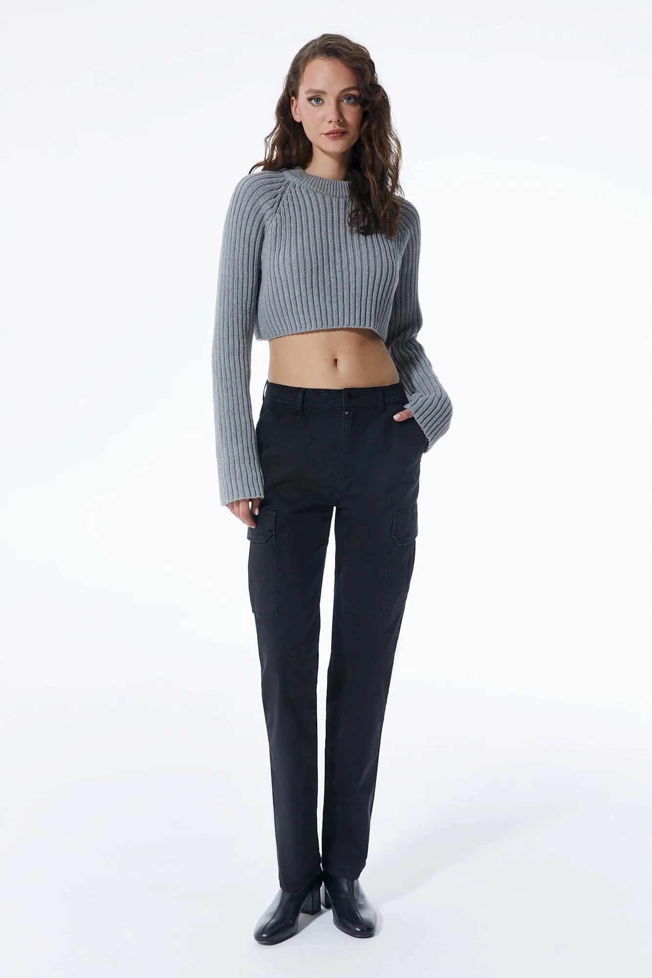 Daphne High Waist Cargo Pants Black