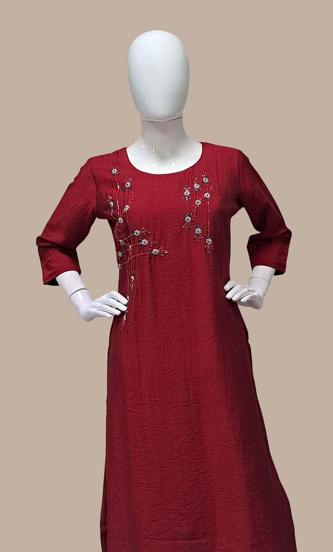 Dark Maroon Kurti Top