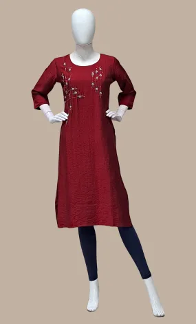 Dark Maroon Kurti Top