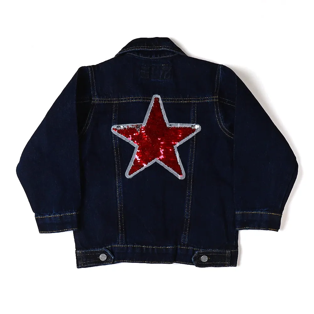 Denim jacket For Girls -Navy Blue