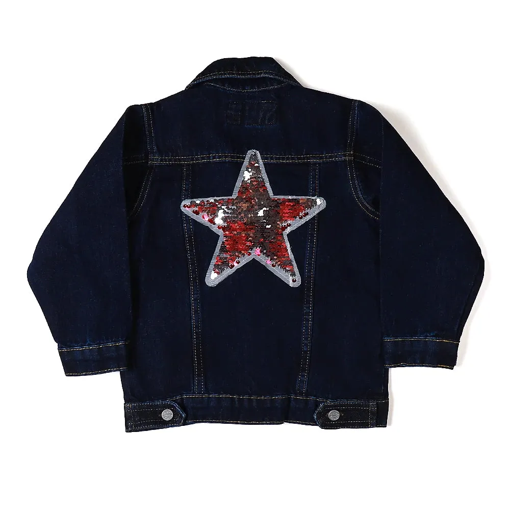 Denim jacket For Girls -Navy Blue