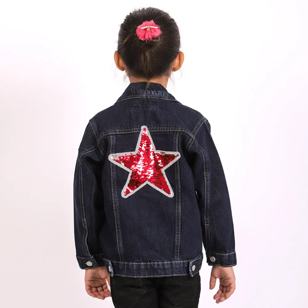 Denim jacket For Girls -Navy Blue