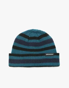 Dickies Mer Rouge Striped Beanie - Coral Blue