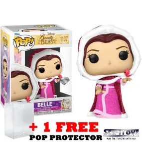 Disney : Beauty and the Beast 30th Anniversary - Belle Winter Cloak Diamond Glitter #1137 Pop Vinyl Figure Funko Exclusive