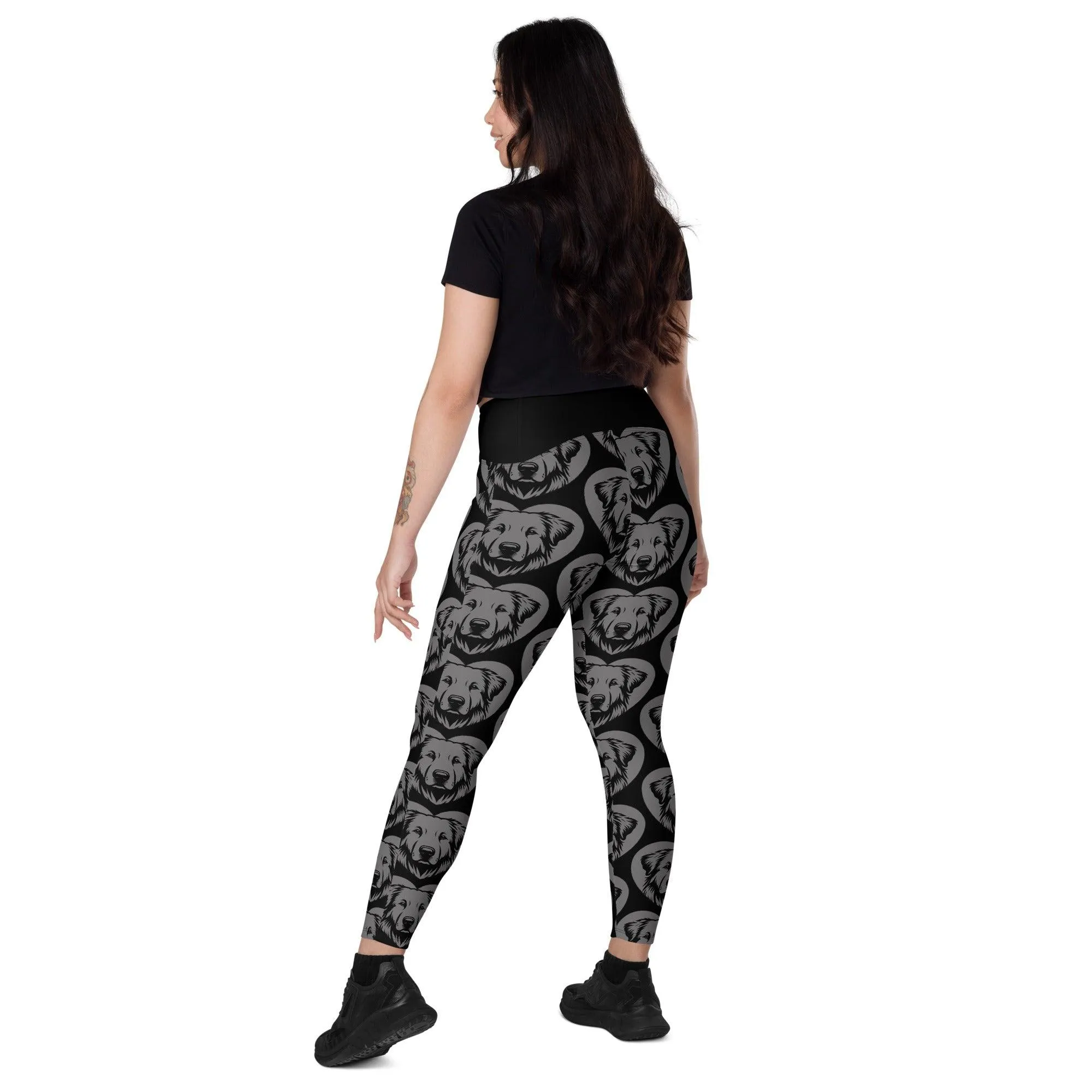 DOG BREED LEGGINGS with pockets - KUVASZ - HERTTAHOUND - grey