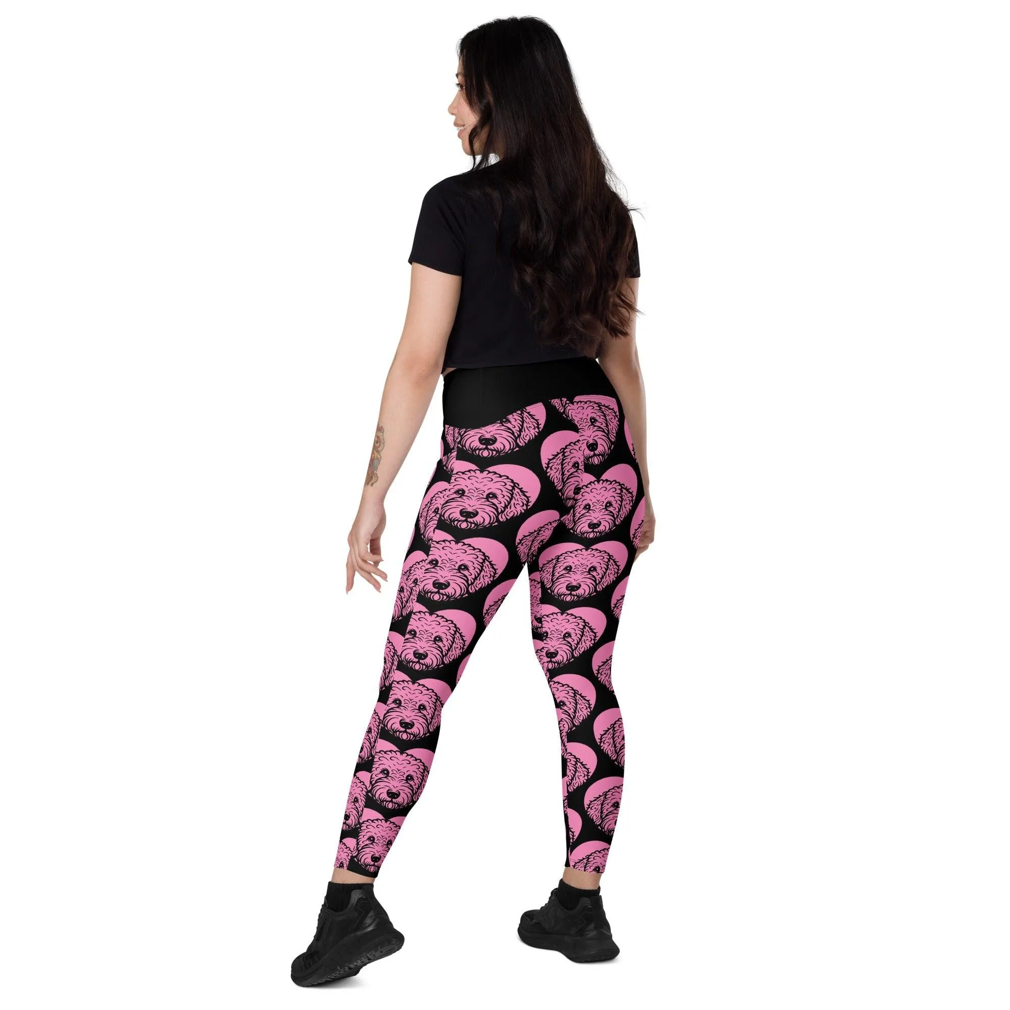 DOG BREED LEGGINGS with pockets - LAGOTTO ROMAGNOLO - HERTTAHOUND - pink