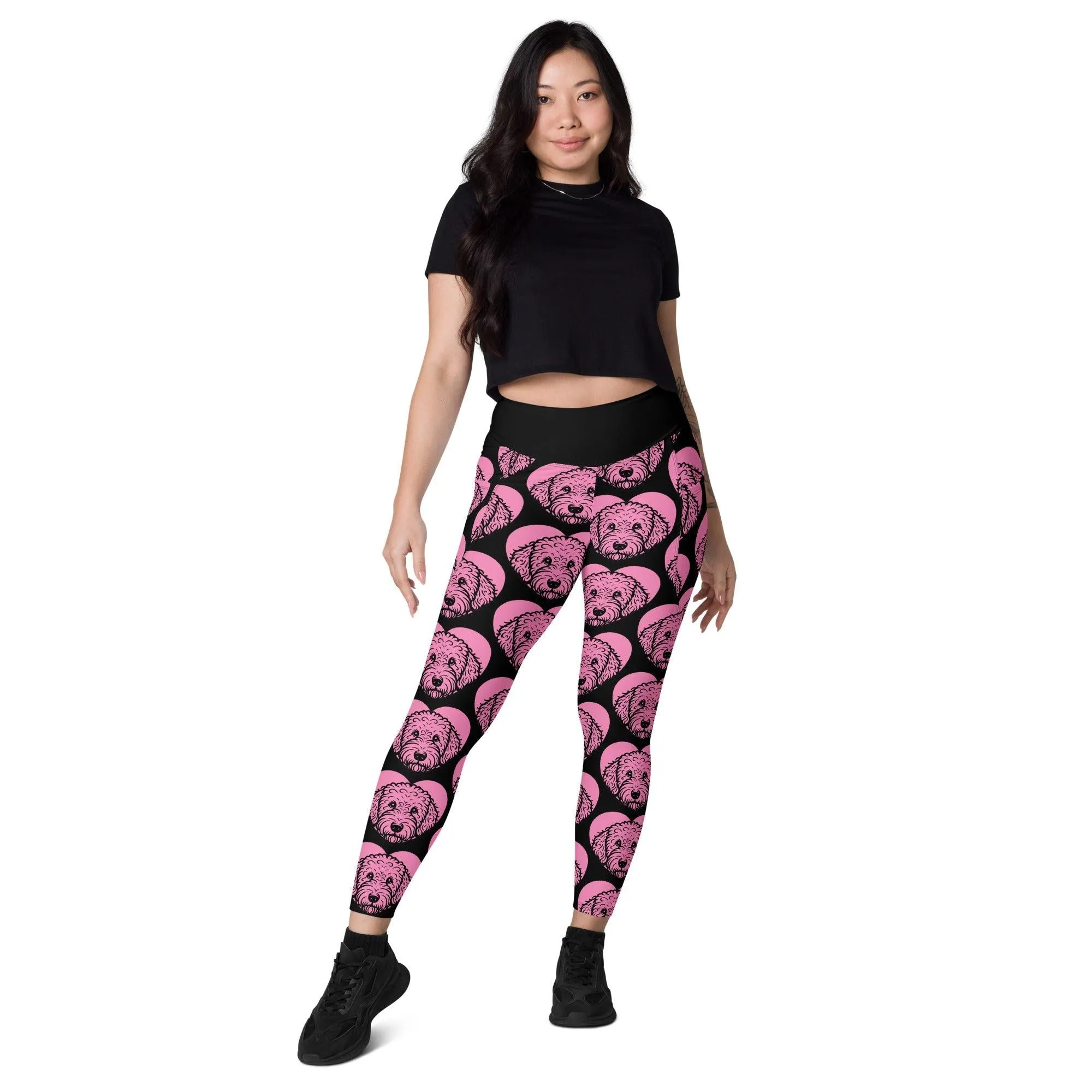 DOG BREED LEGGINGS with pockets - LAGOTTO ROMAGNOLO - HERTTAHOUND - pink