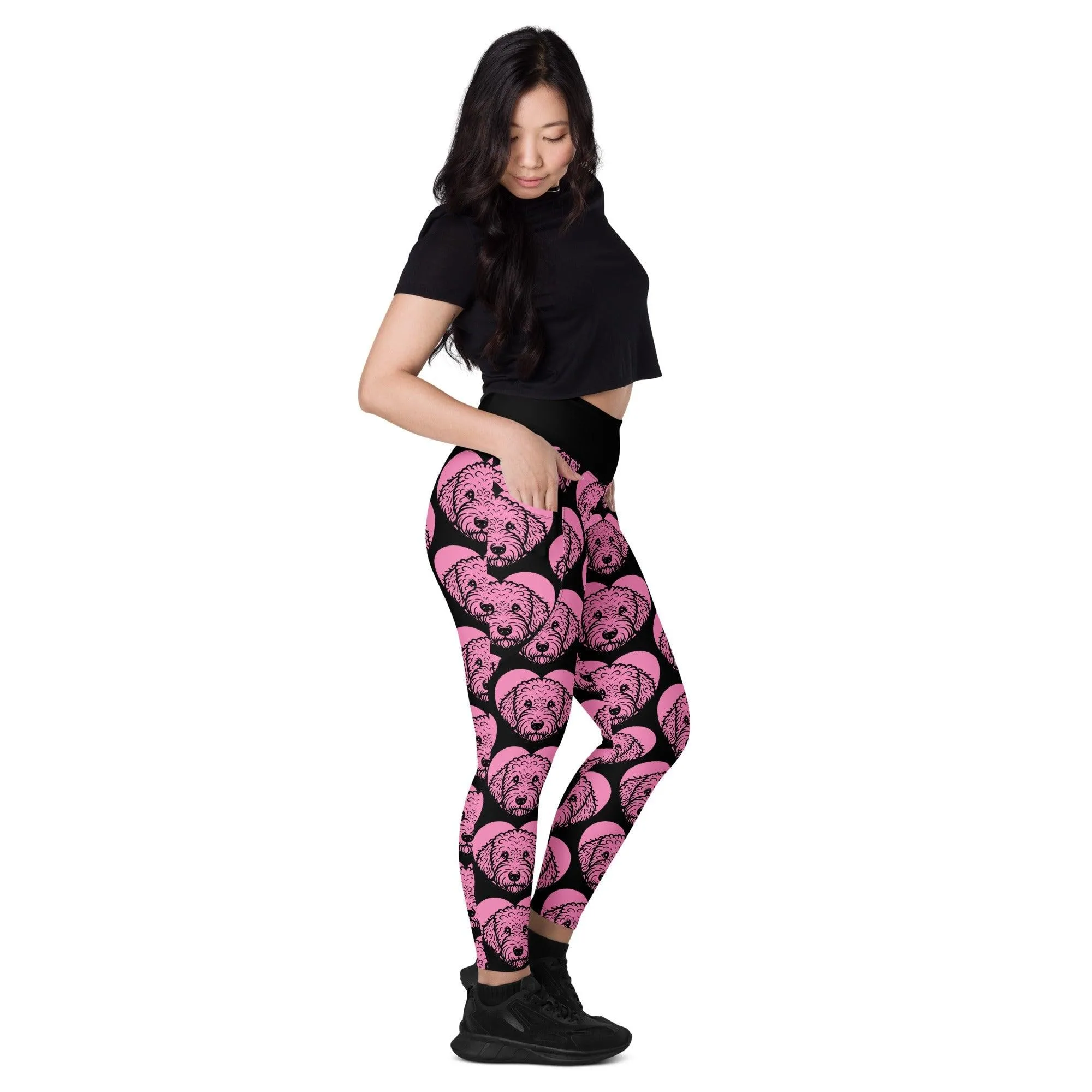 DOG BREED LEGGINGS with pockets - LAGOTTO ROMAGNOLO - HERTTAHOUND - pink