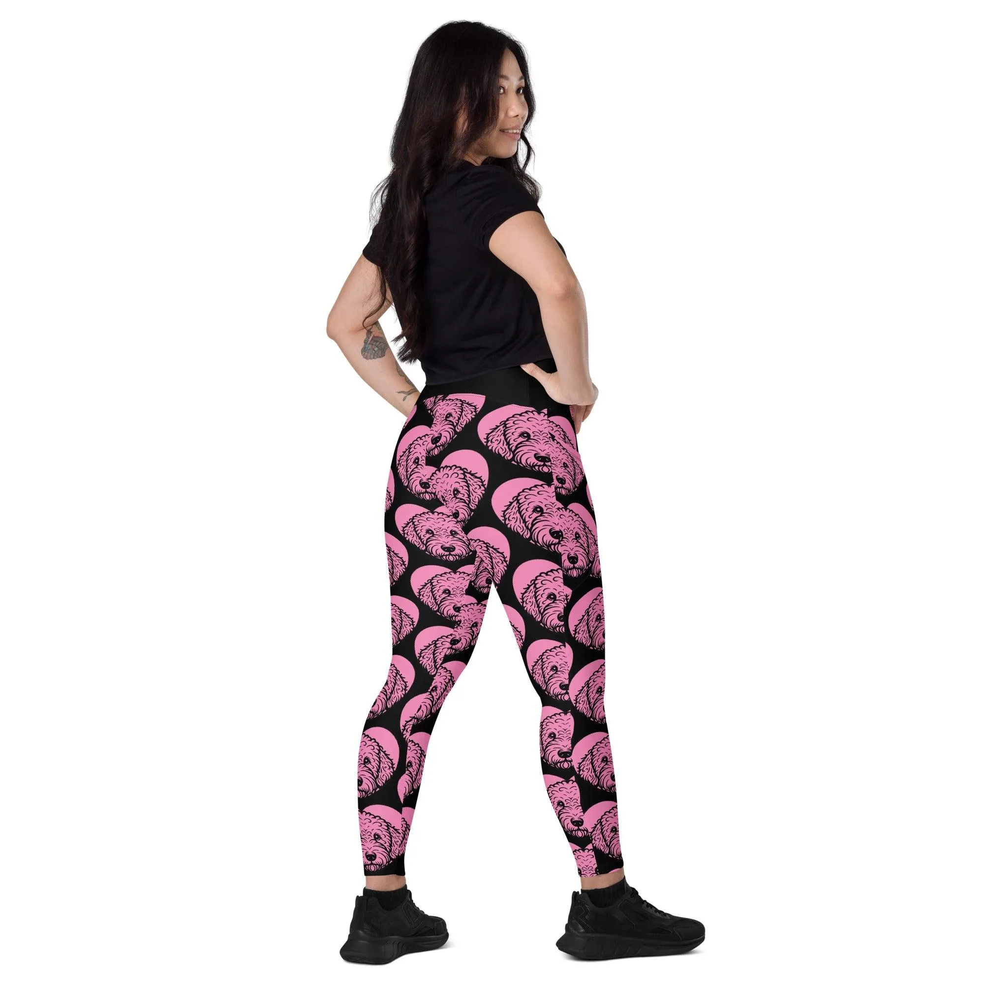 DOG BREED LEGGINGS with pockets - LAGOTTO ROMAGNOLO - HERTTAHOUND - pink