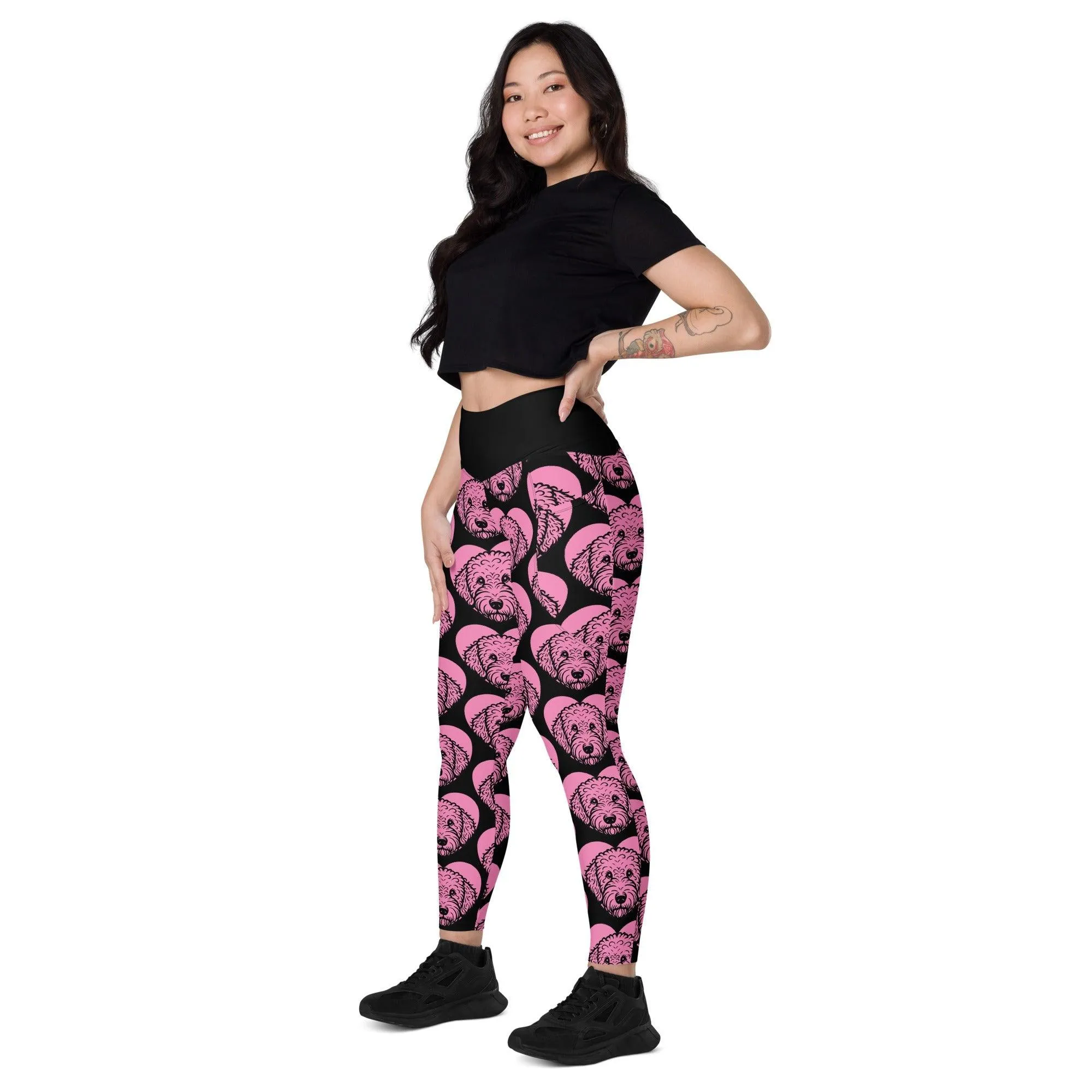 DOG BREED LEGGINGS with pockets - LAGOTTO ROMAGNOLO - HERTTAHOUND - pink