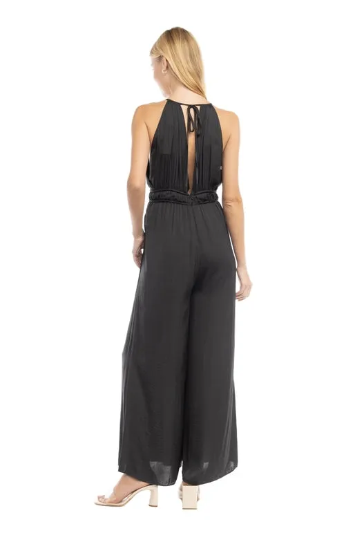 Dolly Strappy Wide Leg Jumpsuit Black