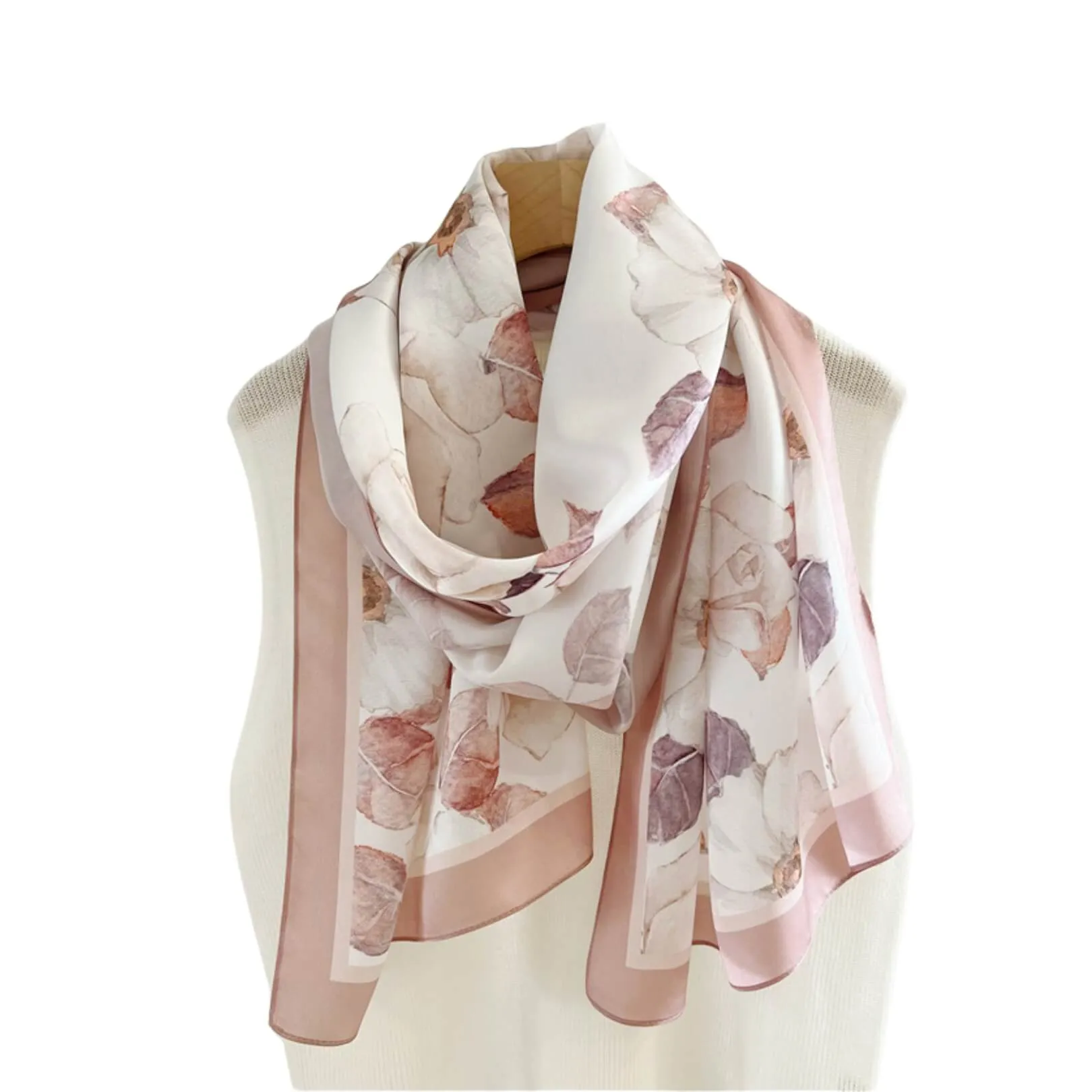 Dusky Rose Pure Mulberry Silk Extra Large Long Scarf