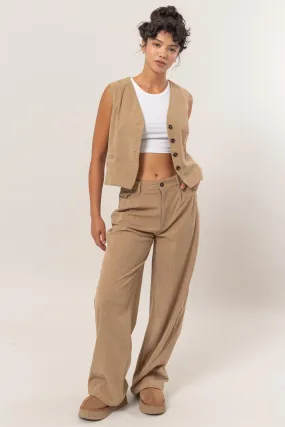 DZ24G009-SET-Corduroy Vest And Pants Two-Piece Set