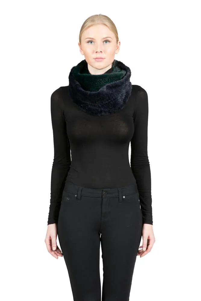 ELIZA - Knitted Mink Two-Tone Infinity Scarf