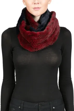 ELIZA - Knitted Mink Two-Tone Infinity Scarf