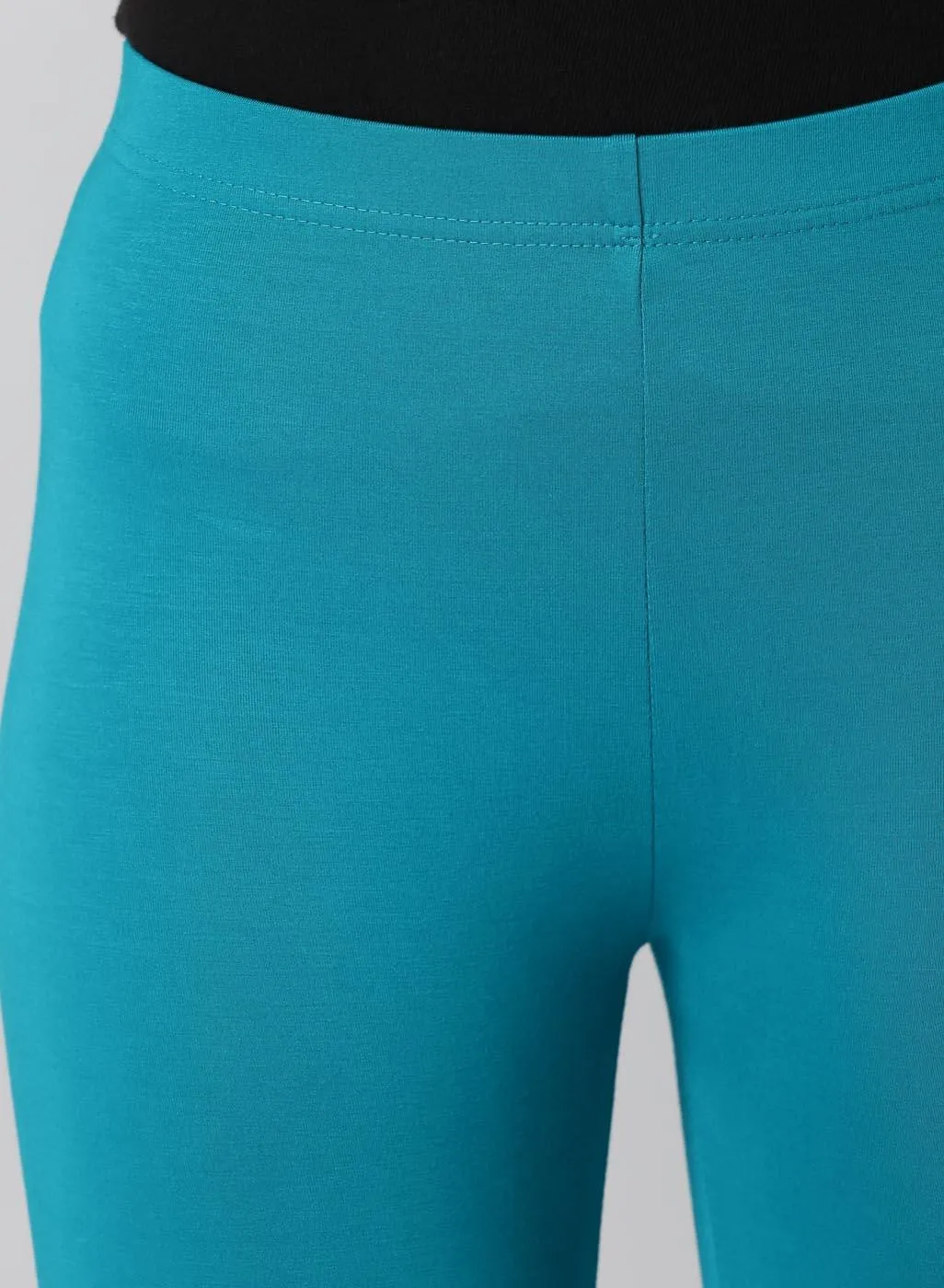 Farah Turquoise Viscose Lycra Leggings for Women