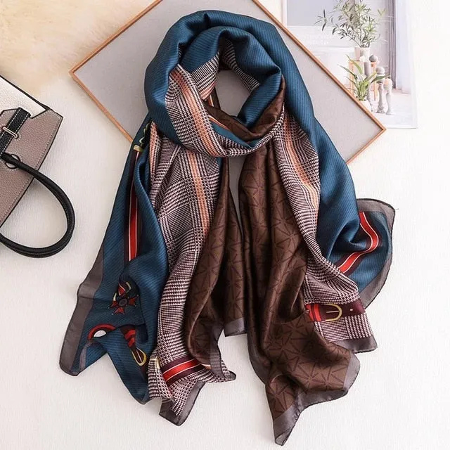 Fashion Silk Scarf Printed Bandana Shawl #LZ063