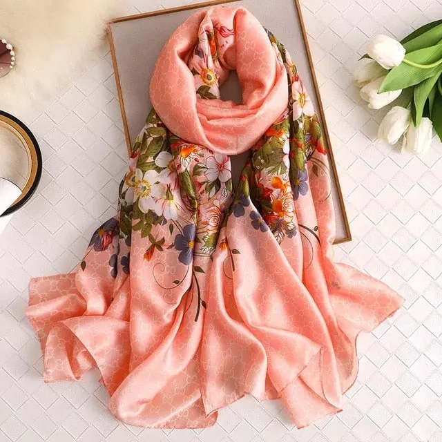 Fashion Silk Scarf Printed Bandana Shawl #LZ063