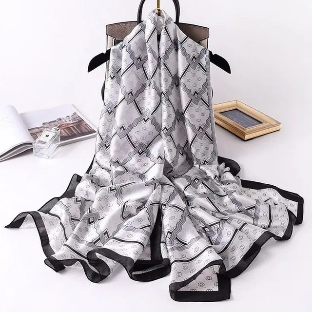 Fashion Silk Scarf Printed Bandana Shawl #LZ063