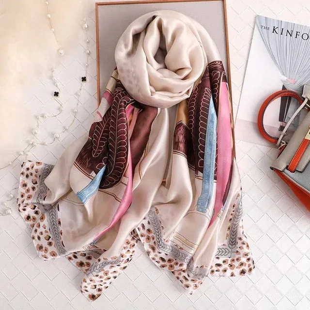 Fashion Silk Scarf Printed Bandana Shawl #LZ063