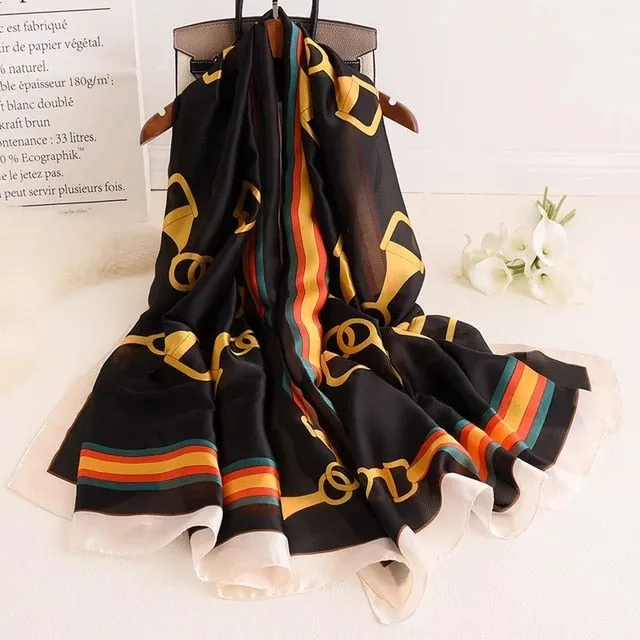 Fashion Silk Scarf Printed Bandana Shawl #LZ063