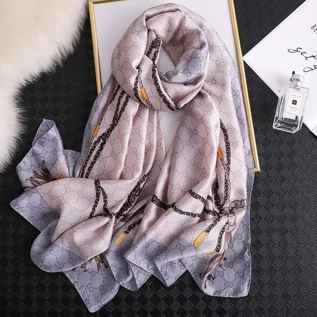 Fashion Silk Scarf Printed Bandana Shawl #LZ063