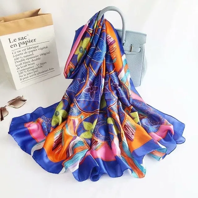 Fashion Silk Scarf Printed Bandana Shawl #LZ063