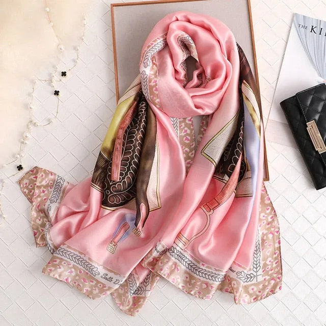 Fashion Silk Scarf Printed Bandana Shawl #LZ063