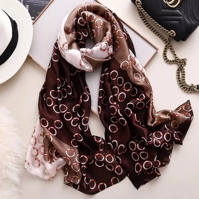 Fashion Silk Scarf Printed Bandana Shawl #LZ063