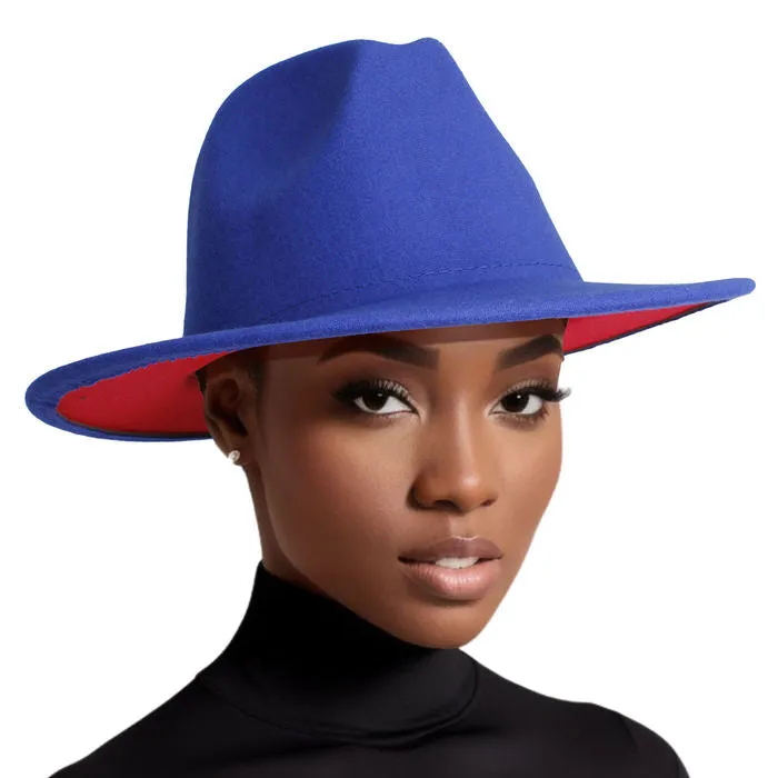 Fedora Two Tone Wide Brim Hat for Women