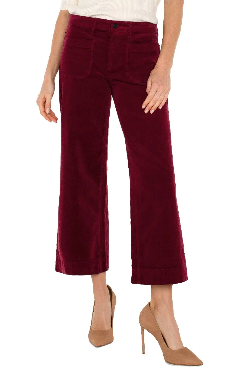 *FINAL SALE* Liverpool Corduroy Crop Wide Leg Pants