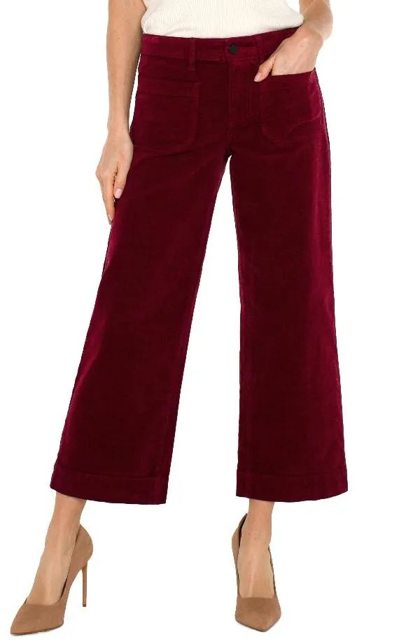 *FINAL SALE* Liverpool Corduroy Crop Wide Leg Pants