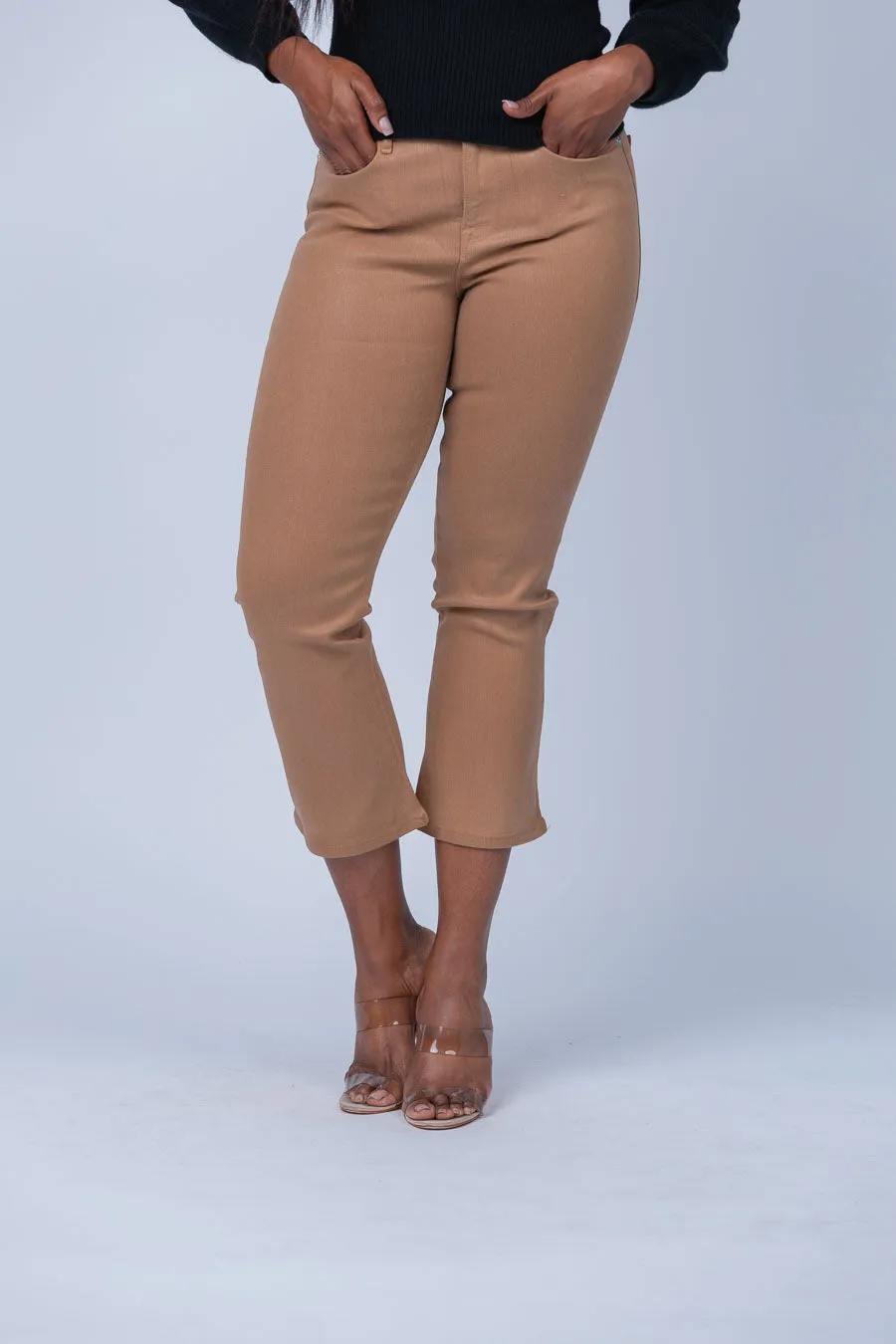 Frame Le Crop Mini Boot in Light Camel Coat